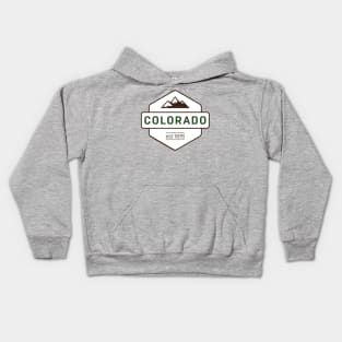 Colorado Mountain Badge T Shirt Kids Hoodie